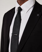 Silk Texture Panel Tie + Tie Pin, Black, hi-res